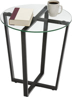 Round Metro Glass Coffee Table Side Table