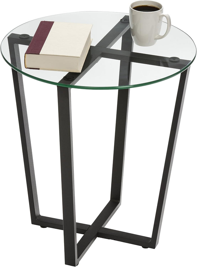 Round Metro Glass Coffee Table Side Table
