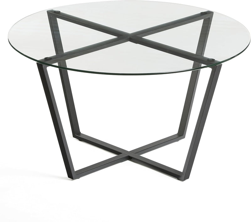 Round Metro Glass Coffee Table Side Table