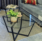 Round Metro Glass Coffee Table Side Table