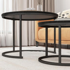 Round Nesting Coffee Table End for Living Room (Set of 2)