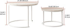 Round Nesting Coffee Table End for Living Room (Set of 2)