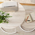Round Nesting Coffee Table End for Living Room (Set of 2)