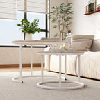 Round Nesting Coffee Table End for Living Room (Set of 2)