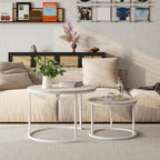 Round Nesting Coffee Table End for Living Room (Set of 2)
