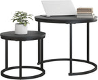 Round Nesting Coffee Table End for Living Room (Set of 2)