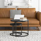 Round Nesting Coffee Table End for Living Room (Set of 2)