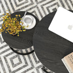 Round Nesting Coffee Table End for Living Room (Set of 2)