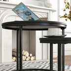 Round Nesting Coffee Table End for Living Room (Set of 2)