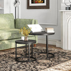 Round Nesting Coffee Table End for Living Room (Set of 2)