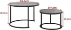 Round Nesting Coffee Table End for Living Room (Set of 2)