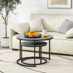 Round Nesting Coffee Table End for Living Room (Set of 2)