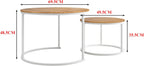 Round Nesting Coffee Table End for Living Room (Set of 2)