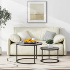 Round Nesting Coffee Table End for Living Room (Set of 2)