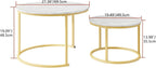 Round Nesting Coffee Table End for Living Room (Set of 2)
