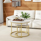 Round Nesting Coffee Table End for Living Room (Set of 2)
