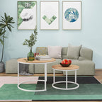 Round Nesting Coffee Table End for Living Room (Set of 2)