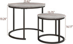 Round Nesting Coffee Table End for Living Room (Set of 2)