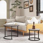 Round Nesting Coffee Table End for Living Room (Set of 2)