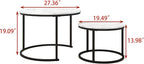Round Nesting Coffee Table End for Living Room (Set of 2)