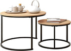 Round Nesting Coffee Table End for Living Room (Set of 2)