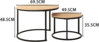 Round Nesting Coffee Table End for Living Room (Set of 2)