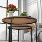 Round Nesting Coffee Table End for Living Room (Set of 2)