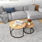Round Nesting Coffee Table End for Living Room (Set of 2)