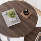 Round Nesting Coffee Table End for Living Room (Set of 2)