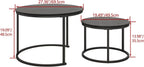 Round Nesting Coffee Table End for Living Room (Set of 2)