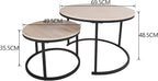 Round Nesting Coffee Table End for Living Room (Set of 2)