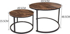 Round Nesting Coffee Table End for Living Room (Set of 2)