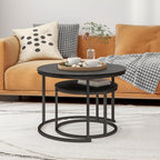 Round Nesting Coffee Table End for Living Room (Set of 2)