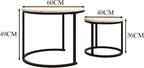 Round Nesting Coffee Table End for Living Room (Set of 2)