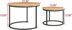 Round Nesting Coffee Table End Tables for Living (Set of 2)