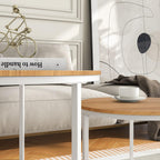 Round Nesting Coffee Table End Tables for Living (Set of 2)