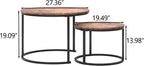Round Nesting Coffee Table for Living Room End (Set of 2)