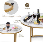 Round Nesting Coffee Table for Living Room Marble (Set of 2)