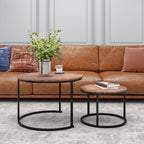 Round Nesting Coffee Table for Living Room (Set of 2)