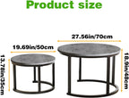 Round Nesting Coffee Table Modern Side End (Set of 2)