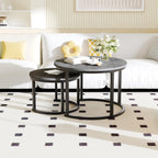 Round Nesting Coffee Table Modern Side End (Set of 2)