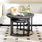 Round Nesting Coffee Table Modern Side End (Set of 2)