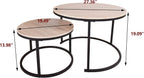 Round Nesting Coffee Table Modern Side End (Set of 2)