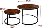 Round Nesting Coffee Table Modern Side End (Set of 2)