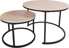 Round Nesting Coffee Table Modern Side End (Set of 2)