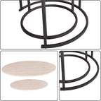 Round Nesting Coffee Table Modern Side End (Set of 2)