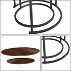 Round Nesting Coffee Table Modern Side End (Set of 2)