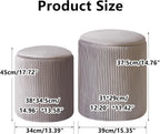 Round Ottoman with Storage Velvet Vanity Stool (Set of 2)