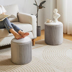 Round Ottoman with Storage Velvet Vanity Stool (Set of 2)