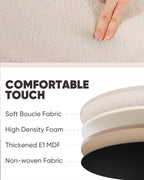 Round Ottoman with Tray Vanity Stool Storage Chenille (Set of 2)
